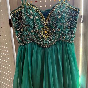 Dave & Johnny Turquoise Formal Dress